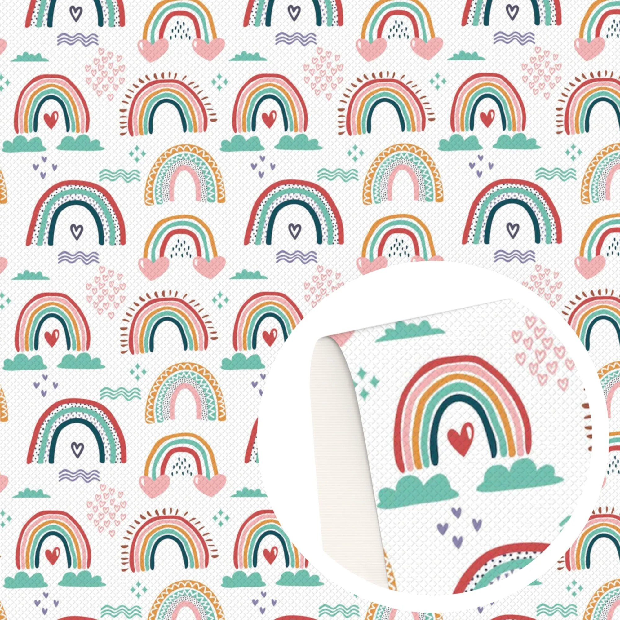 Rainbow Theme Printed Fabric