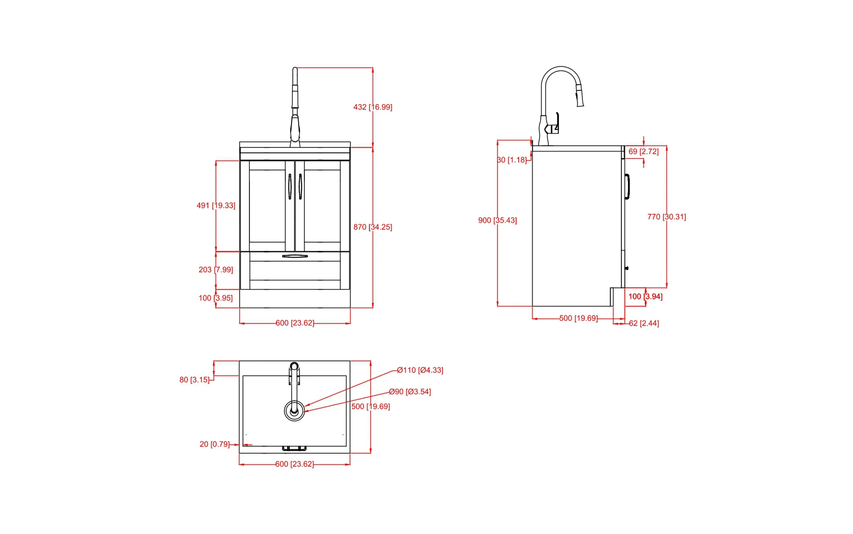 Reed All-In-One 24-inch Laundry Utility Sink and Cabinet