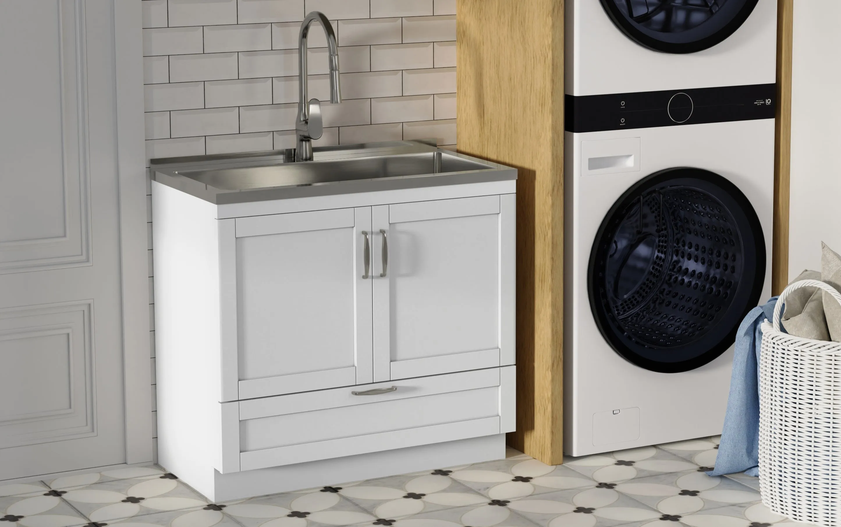 Reed All-In-One 36-inch Laundry Utility Sink and Cabinet