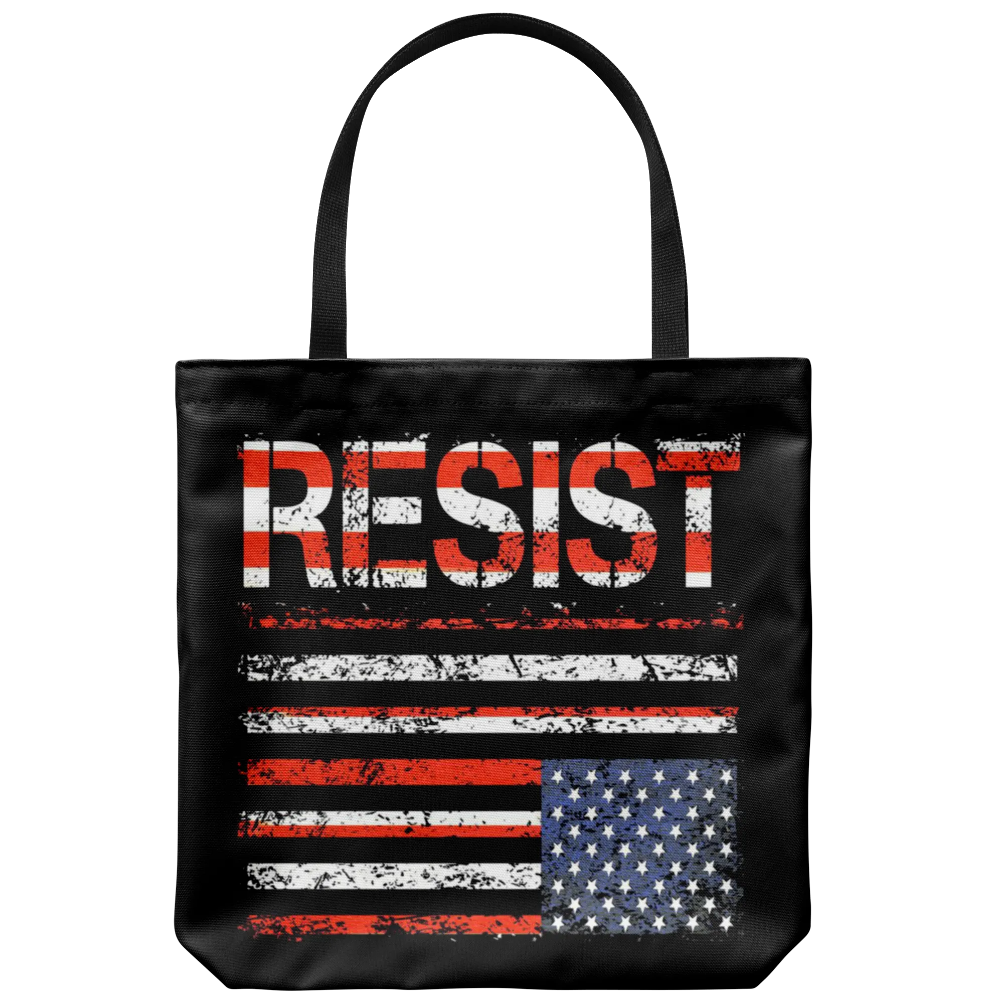 RESIST (with American Flag in Distress) Tote bag
