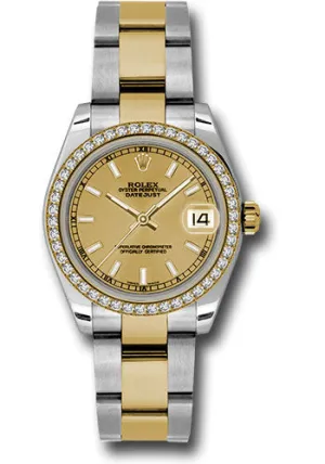 Rolex Steel, YG, & Diamond Datejust - 31mm - Mid-Size #178383 chio