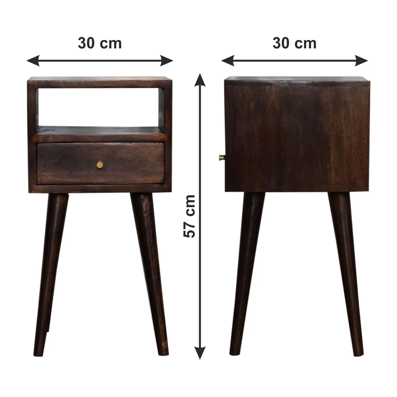 RONAN Small Bedside Table in Walnut