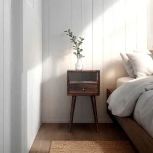RONAN Small Bedside Table in Walnut