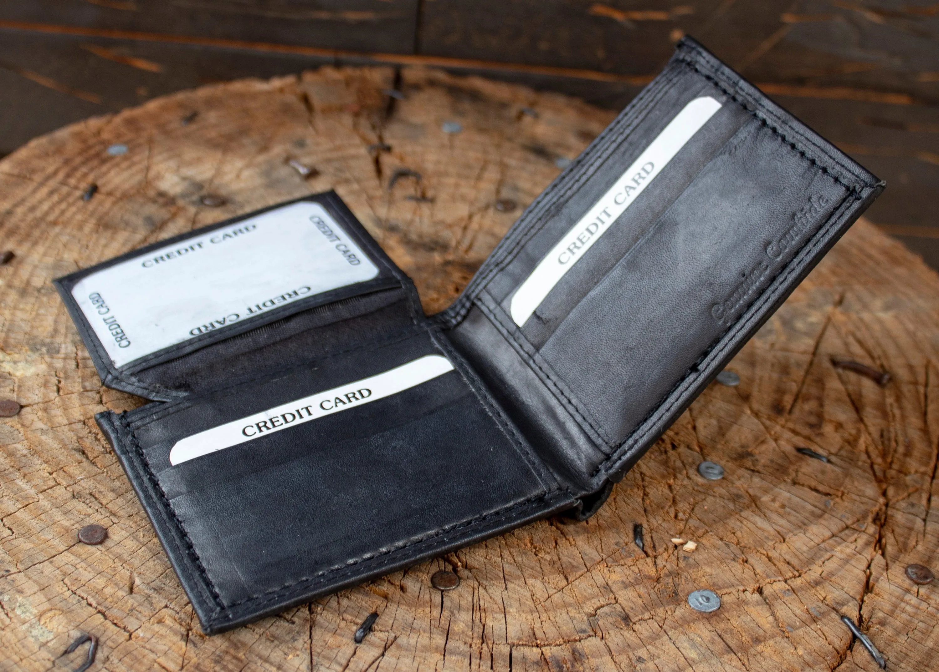 ROOSTER gallo WESTERN EMBROIDERED leather bi fold wallet