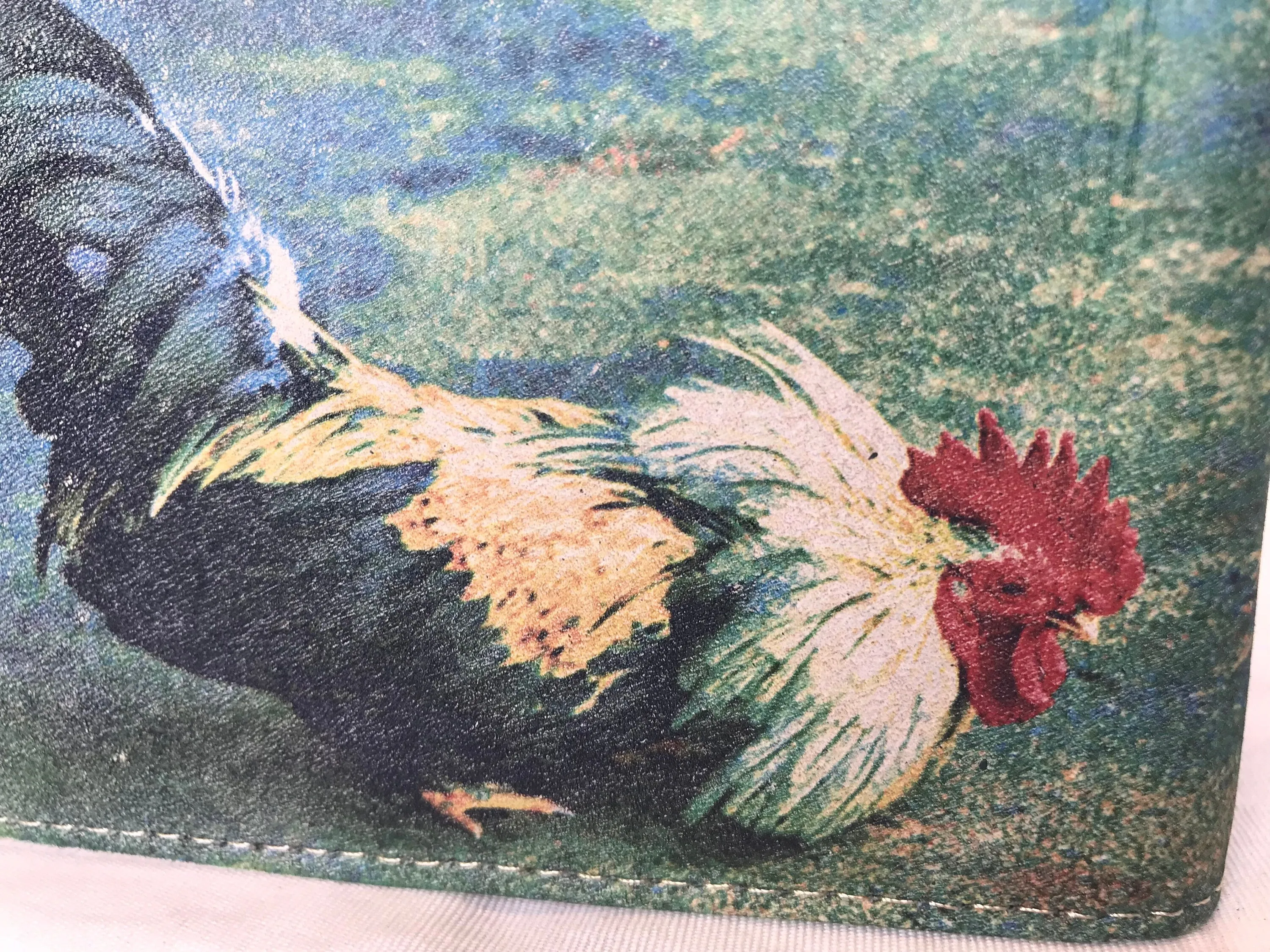 ROOSTER LEATHER WALLET laser printed bi-fold gallos wallet