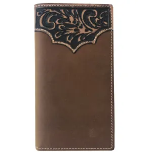 Roper Wallet Rodeo Tooled Yoke Tan