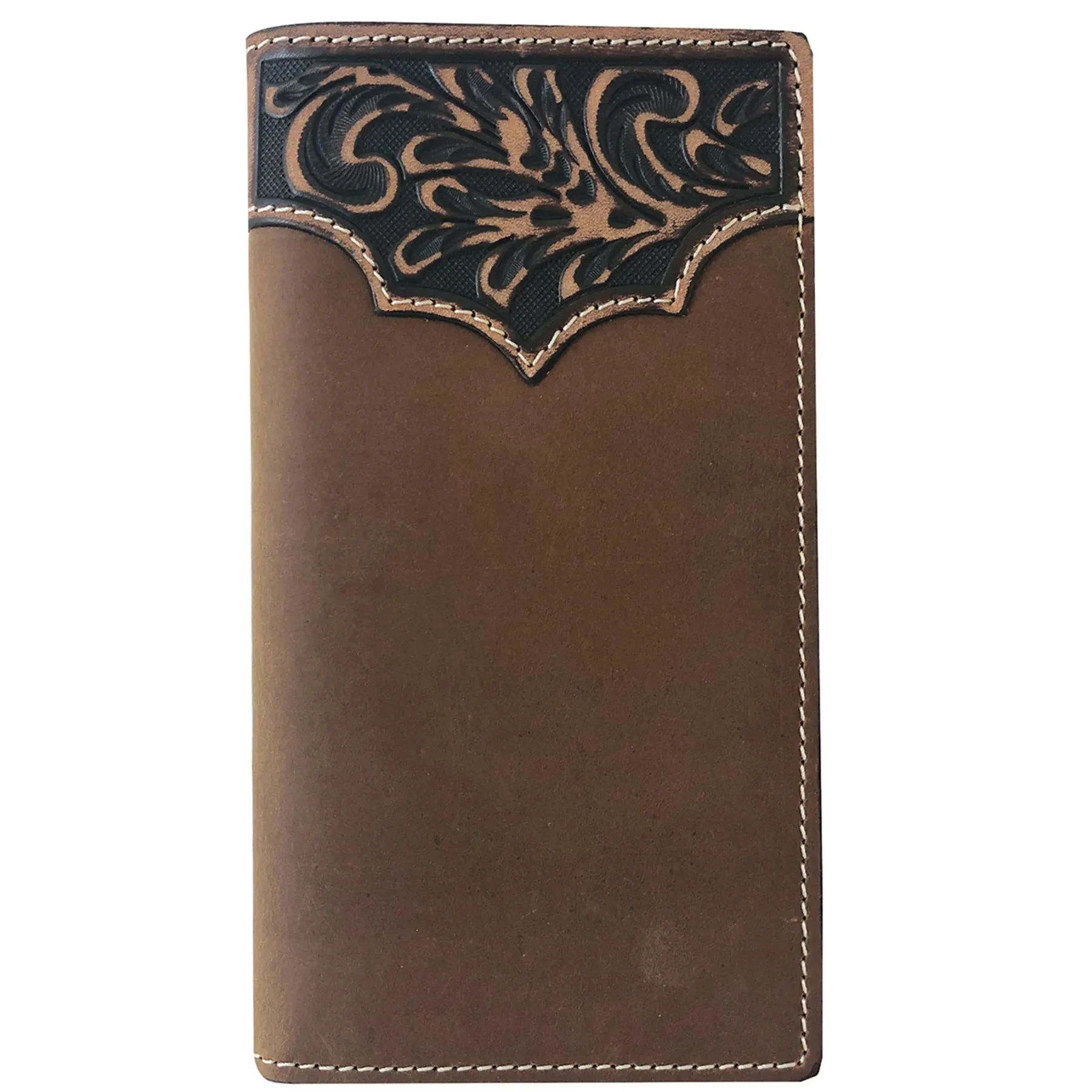 Roper Wallet Rodeo Tooled Yoke Tan