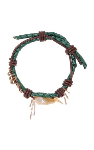 Rose Gold Snake Baroque Pearl Gold Chain Bracelet