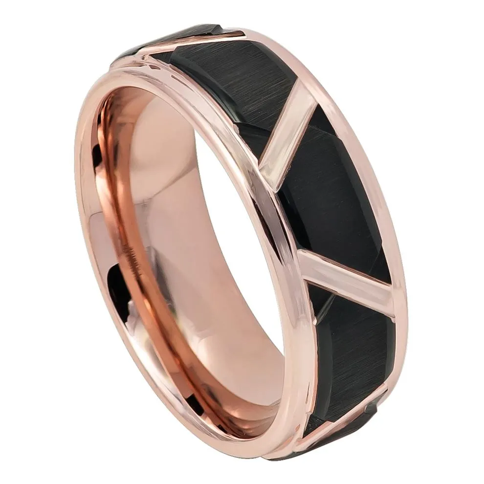 Rose Tungsten with Black Cuts