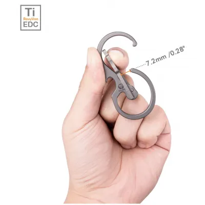 Rovyvon -  U8 Titanium Keychain Carabiner - Bottle Opener