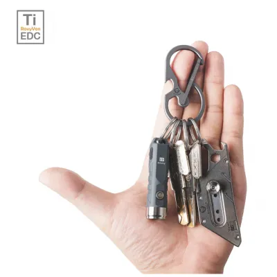 Rovyvon -  U8 Titanium Keychain Carabiner - Bottle Opener