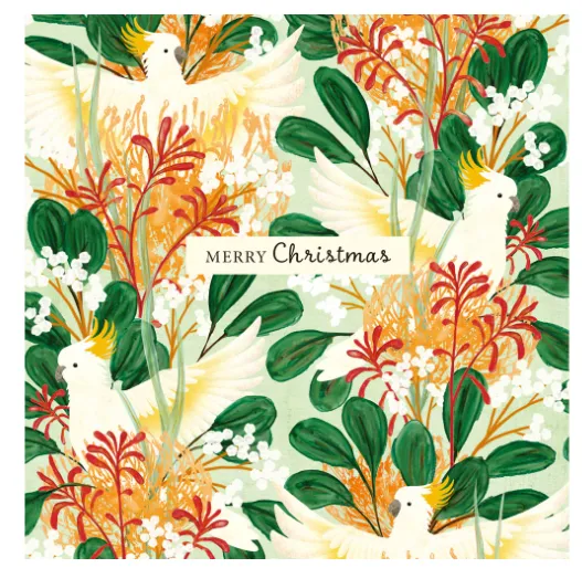 RSPCA Cockatoos and Flowers Charity Boxed Christmas Cards