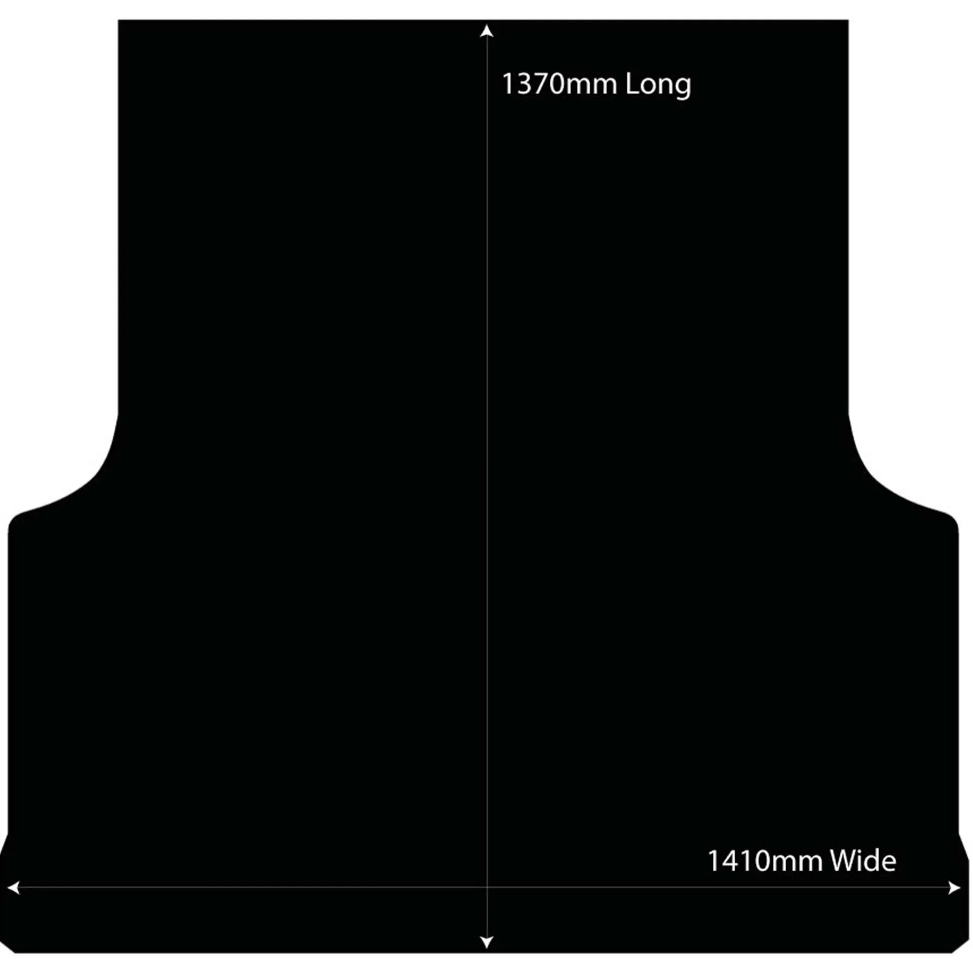 Rubber Ute Tub Mat to fit LDV T60 Dual Cab 2011 to April 2023 - Fitted with Factory Plastic Tub Liner
