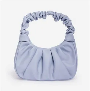 Ruched Shoulder Bag- Blue