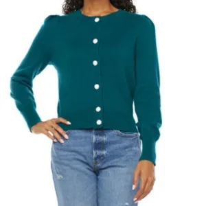 RYEGRASS Round Neck Long Sleeve Cardigan Sweater