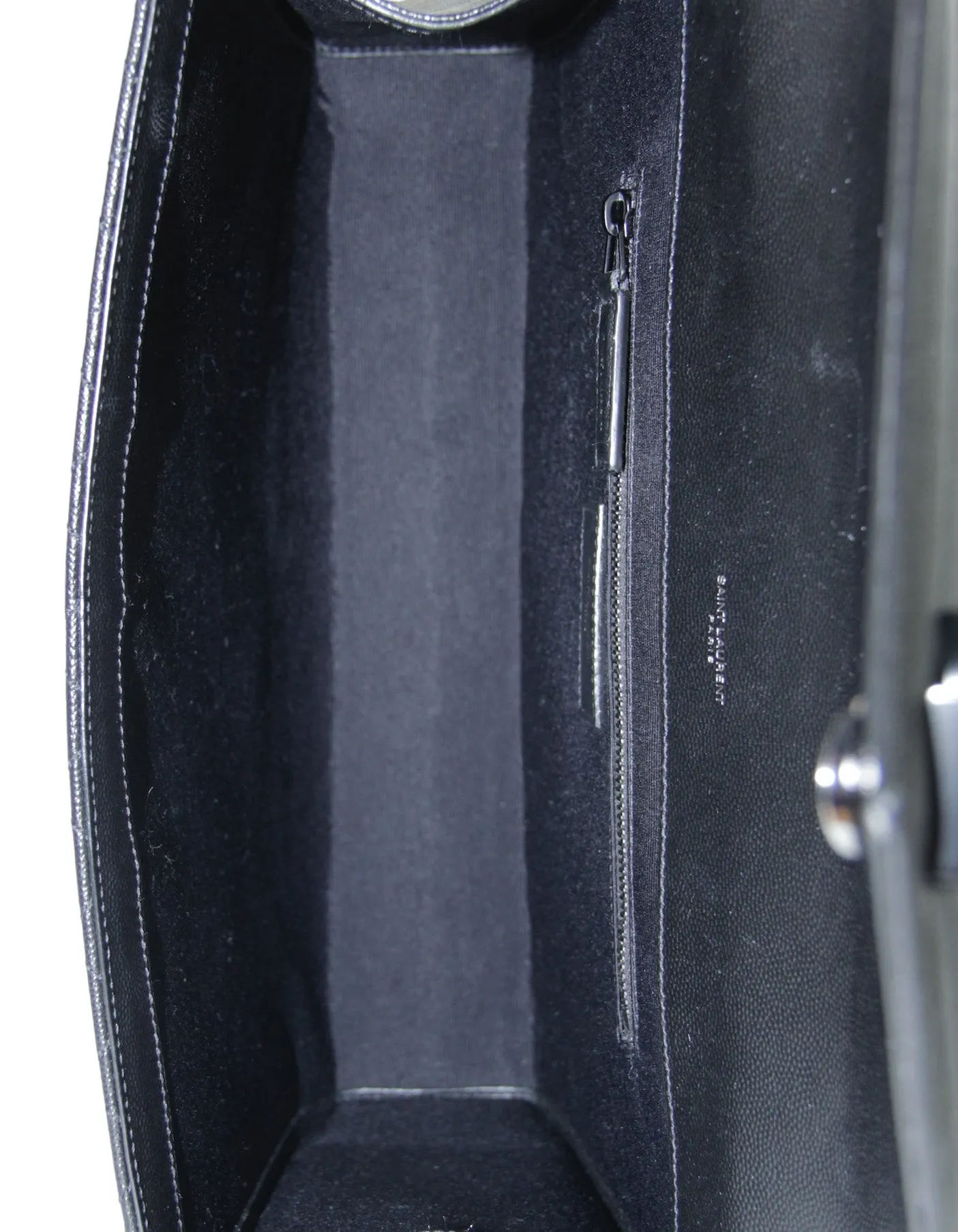 Saint Laurent Black on Black Large Triquilt Monogram Bag