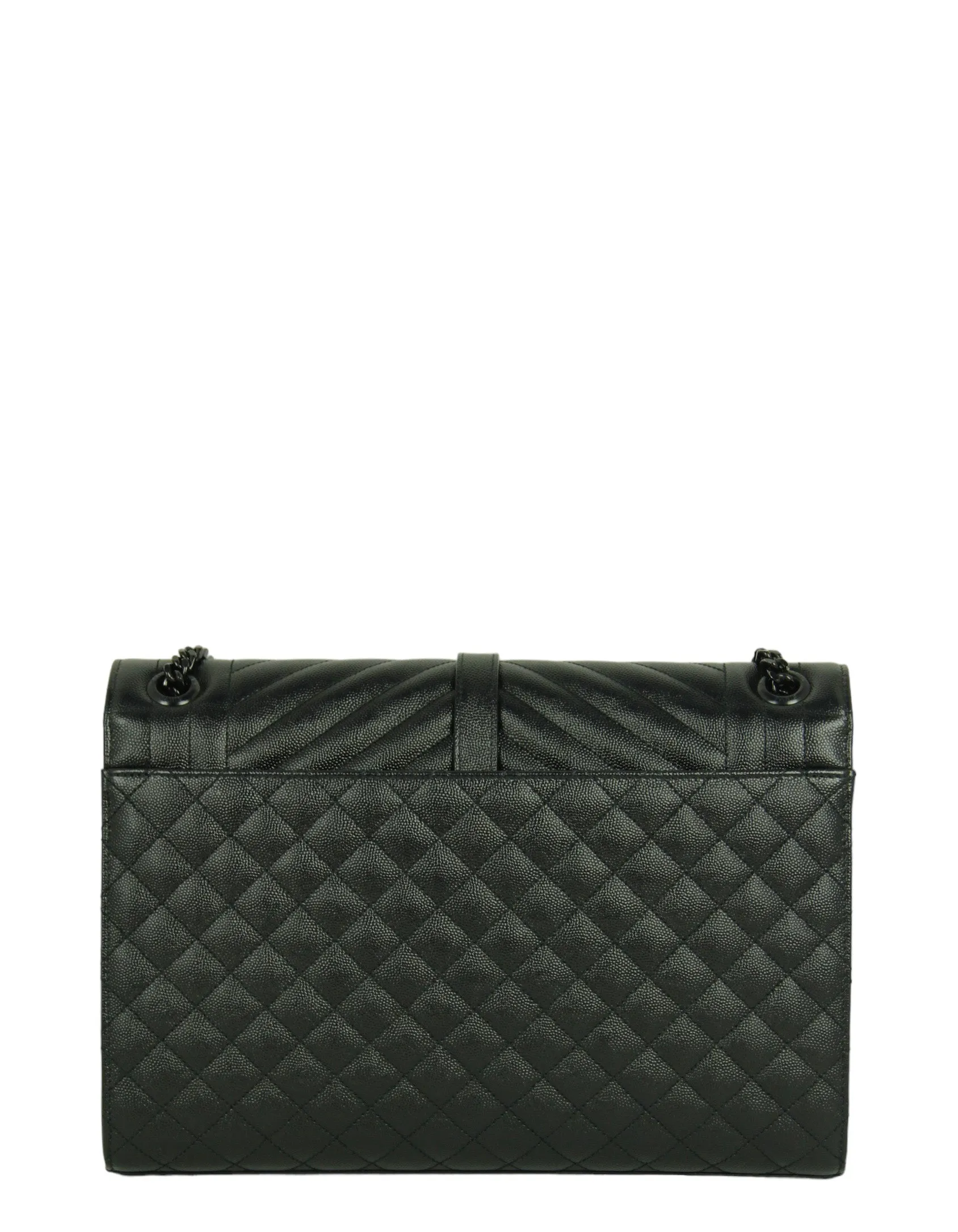 Saint Laurent Black on Black Large Triquilt Monogram Bag
