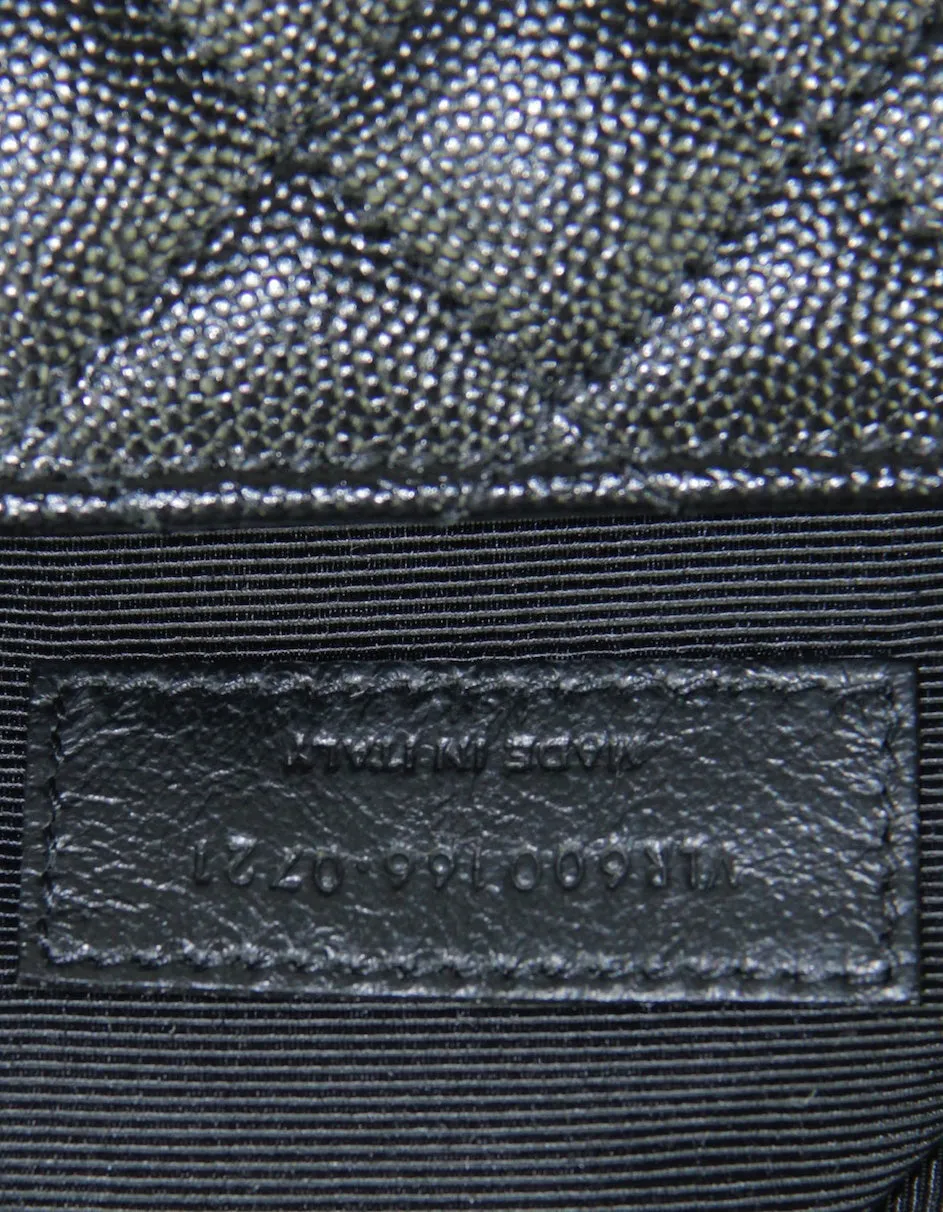 Saint Laurent Black on Black Large Triquilt Monogram Bag