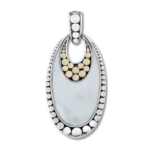 Samuel B. Sterling Silver and 18K Yellow Gold Mother-of-Pearl Dot Design Pendant (96996)