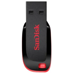SanDisk Cruzer Blade 128GB USB 2.0 Type-A Black and Red USB Flash Drive SDCZ50-128G-B35