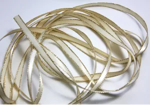 Satin Ribbon with Gold Edge - Various Colours