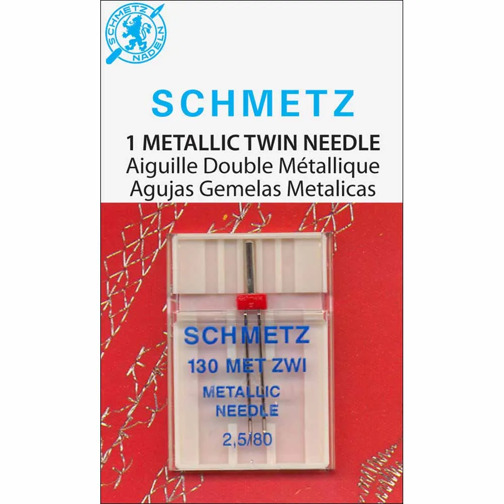 SCHMETZ 1744 Metallic Twin Needle Carded - 80/12 - 2.5mm - 1 count