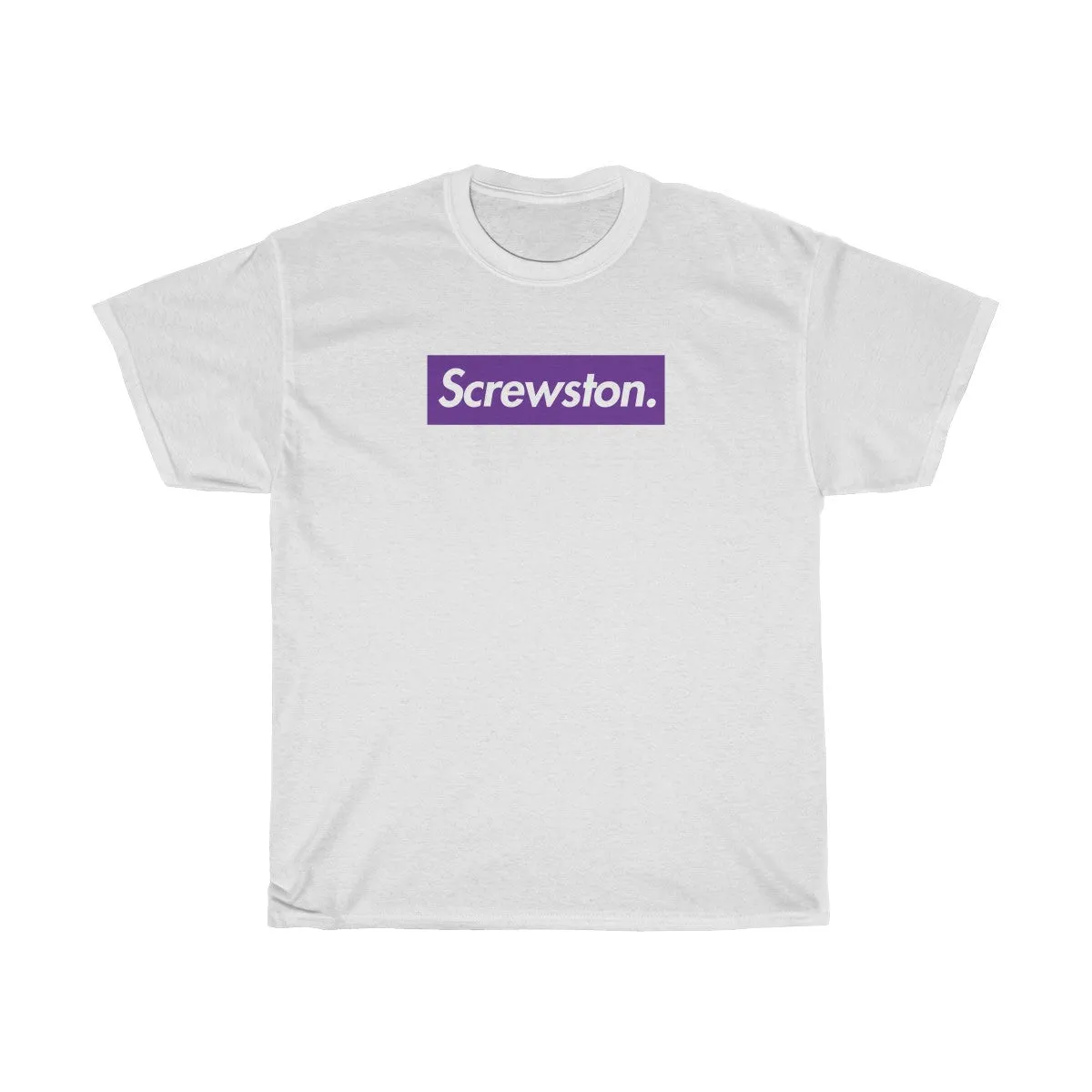 Screwston Purple Box Logo Unisex Heavy Cotton Tee - Bologo