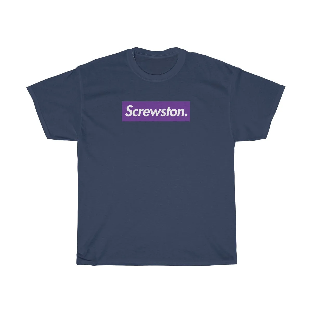 Screwston Purple Box Logo Unisex Heavy Cotton Tee - Bologo