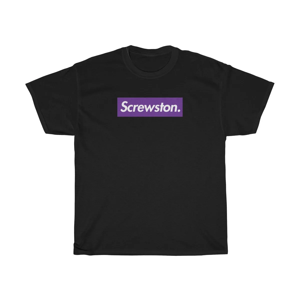 Screwston Purple Box Logo Unisex Heavy Cotton Tee - Bologo