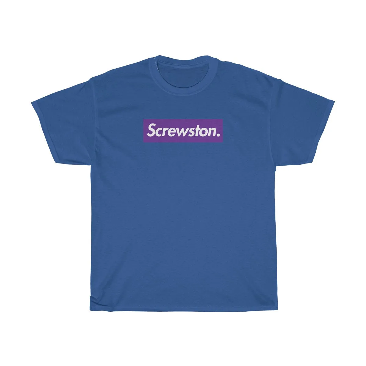 Screwston Purple Box Logo Unisex Heavy Cotton Tee - Bologo
