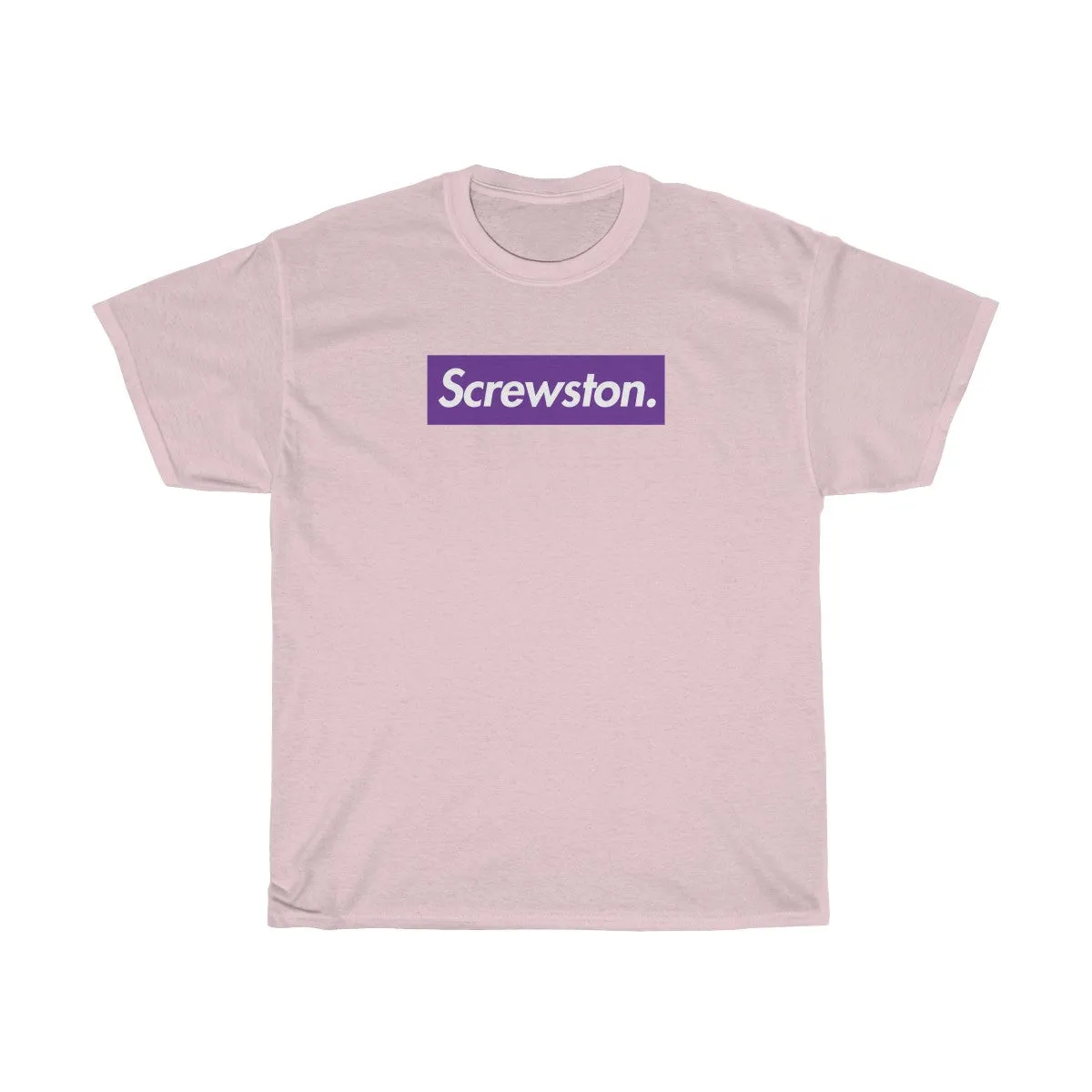 Screwston Purple Box Logo Unisex Heavy Cotton Tee - Bologo