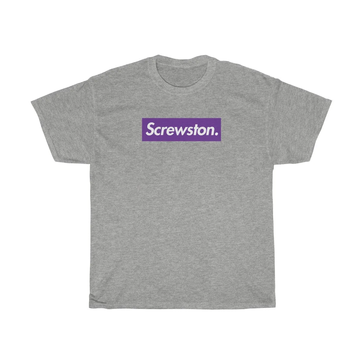 Screwston Purple Box Logo Unisex Heavy Cotton Tee - Bologo
