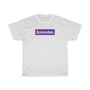 Screwston Purple Box Logo Unisex Heavy Cotton Tee - Bologo
