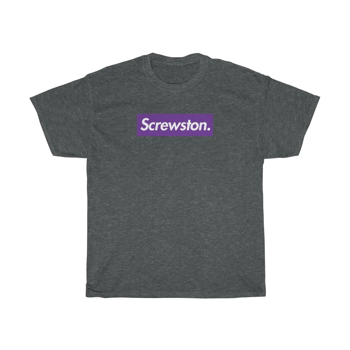Screwston Purple Box Logo Unisex Heavy Cotton Tee - Bologo