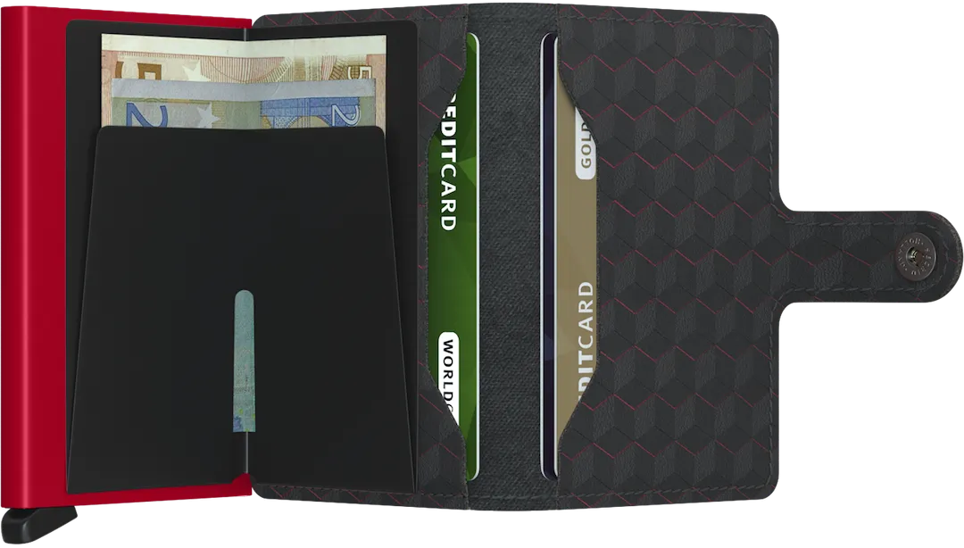 Secrid Mini Wallet - Optical Black / Red