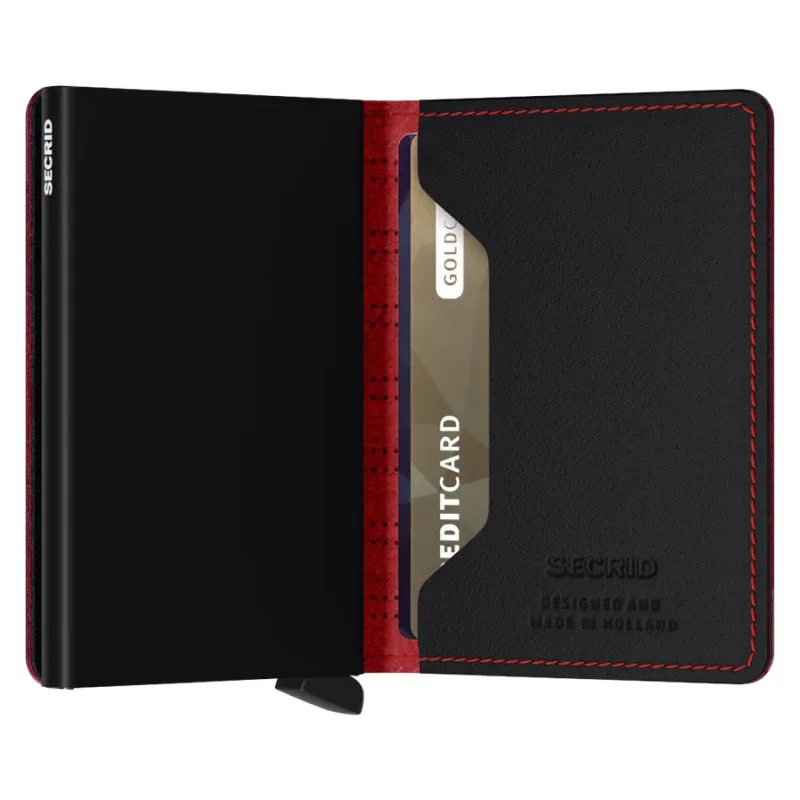 Secrid Slim Wallet - Fuel Perforated Black/Red