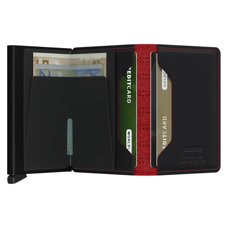 Secrid Slim Wallet - Fuel Perforated Black/Red