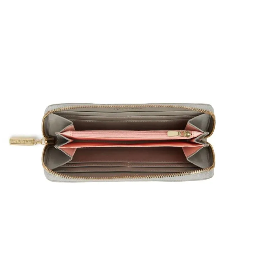 Serene Vegan Leather Zip Around Wallet | Grey