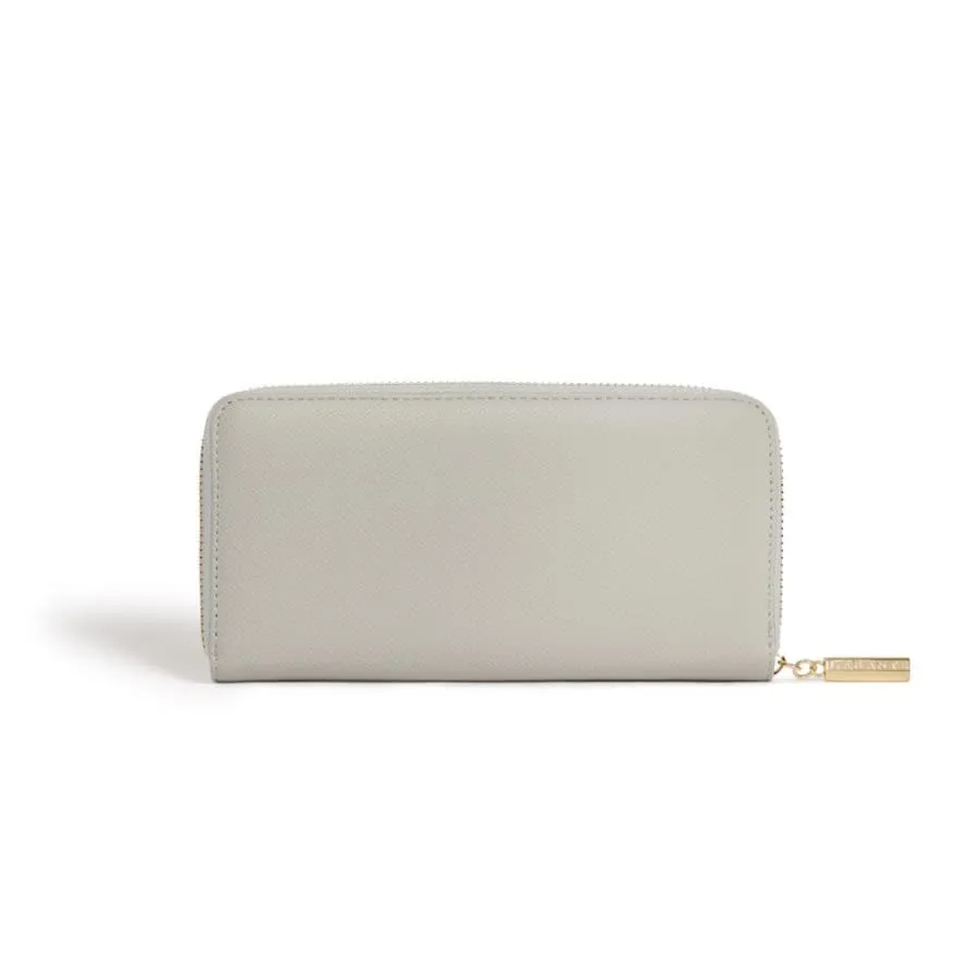 Serene Vegan Leather Zip Around Wallet | Grey