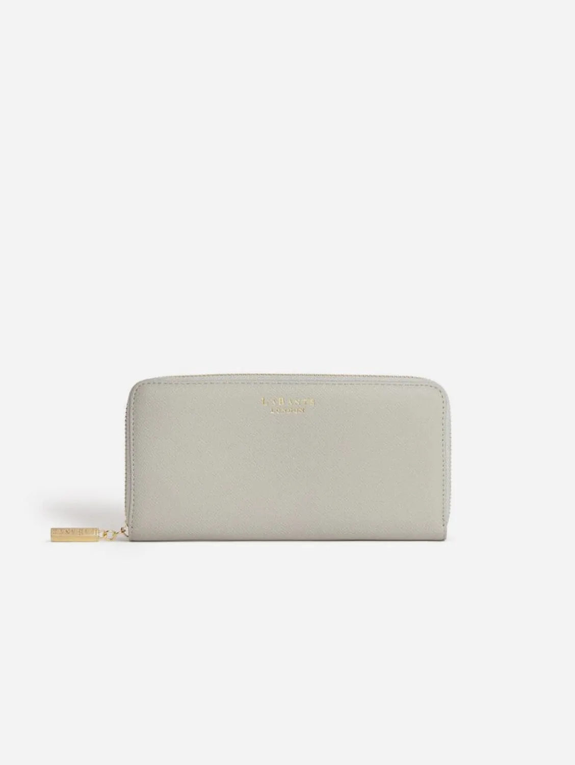 Serene Vegan Leather Zip Around Wallet | Grey