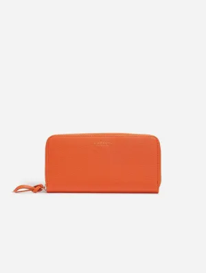 Serene Vegan Leather Zip Around Wallet | Sunset
