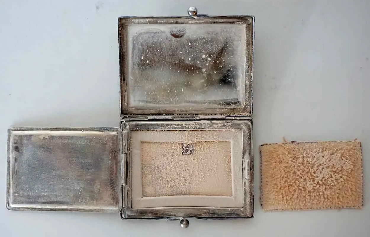 Set Four Vintage Japanese 950 Silver Compacts, Lighter and Cigarette Case