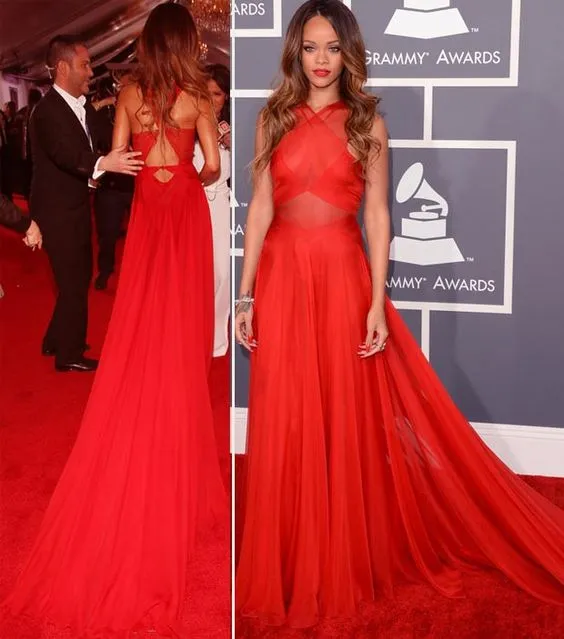sexy prom dresses 2020 red carpet dresses bandage style simple elegant chiffon prom gown 2021