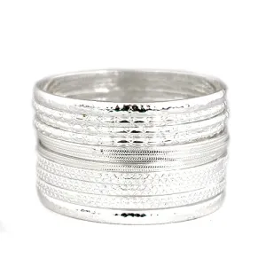 SILVER BANGLES  #HB9636_SILVER (JA1)