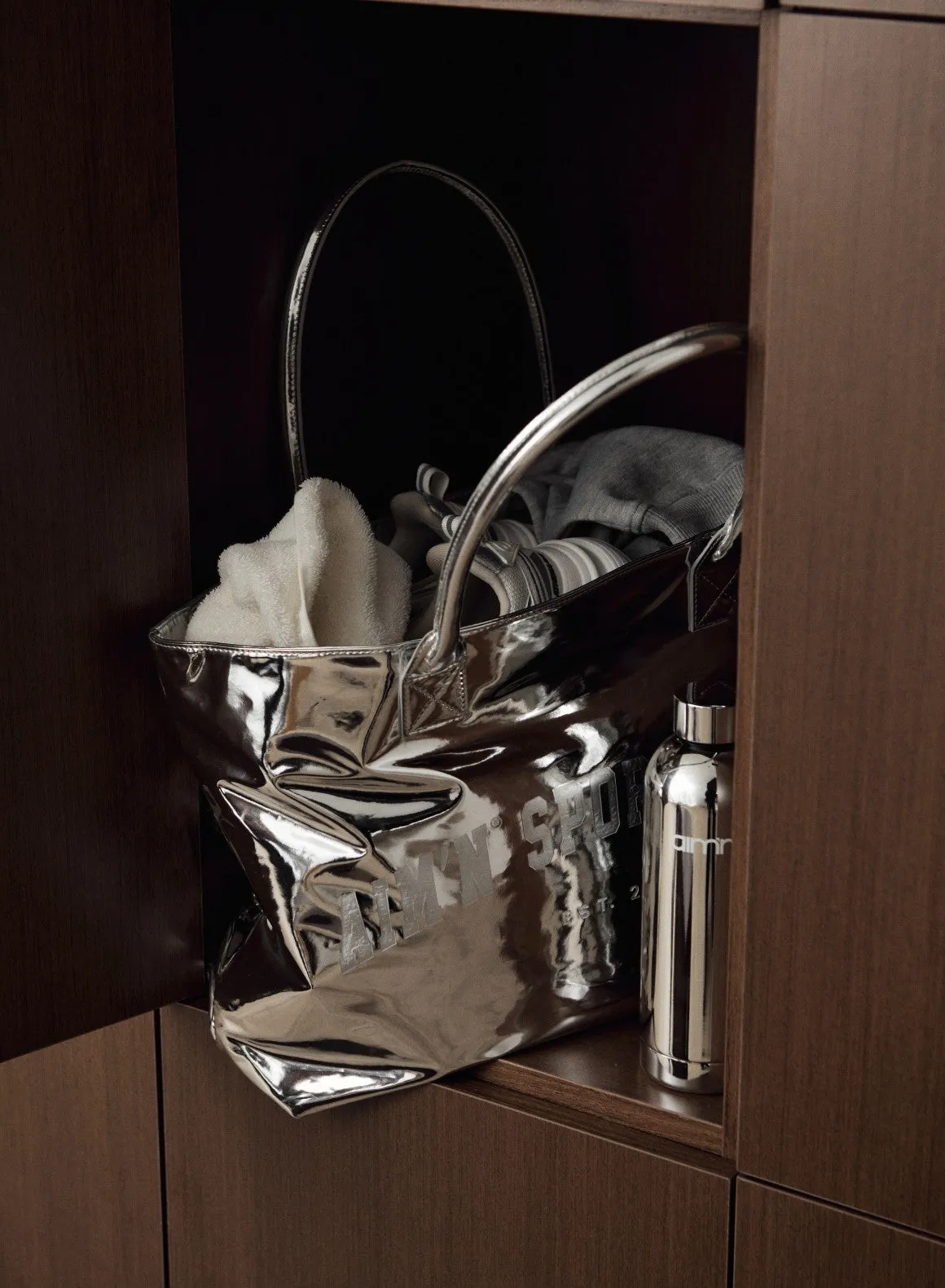 Silver Chrome Tote Bag