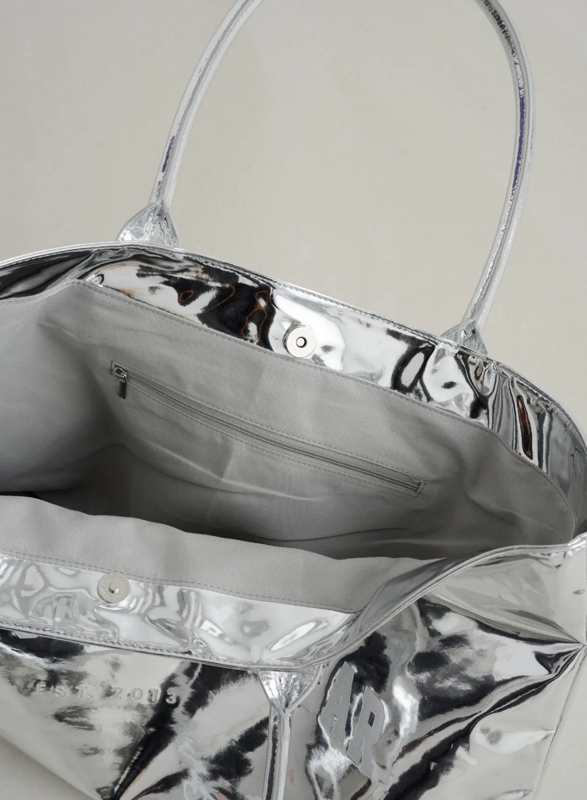 Silver Chrome Tote Bag