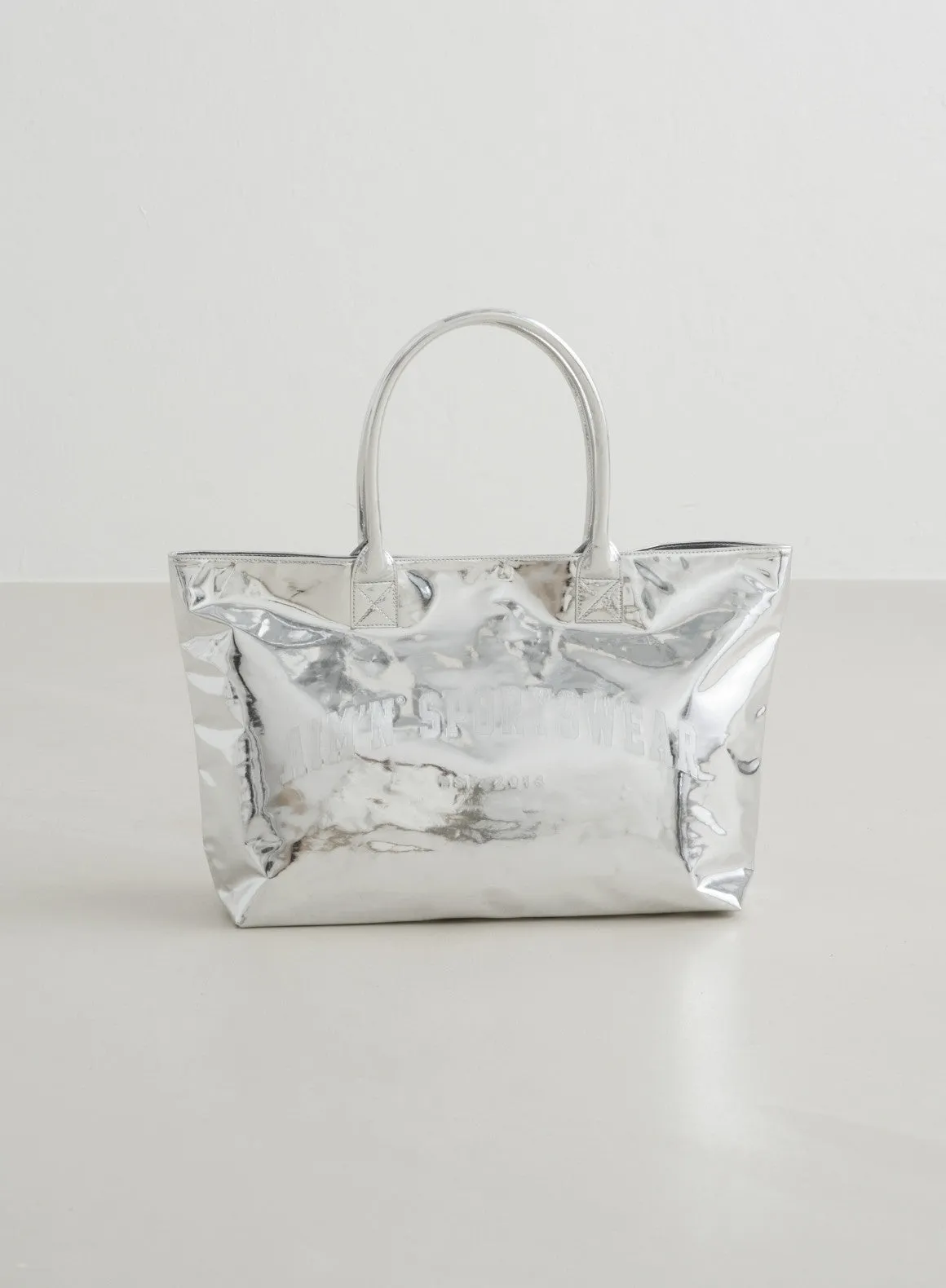Silver Chrome Tote Bag