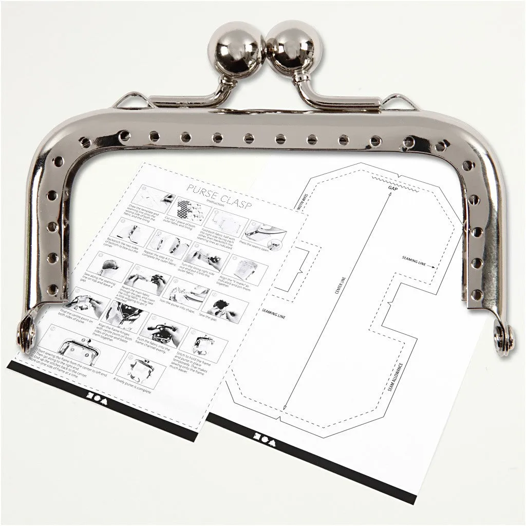 Silver Colour Metallic Square Purse Clasp Kit With Sewing Hole Craft Accessories