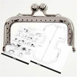 Silver Colour Metallic Square Purse Clasp Kit With Sewing Hole Craft Accessories
