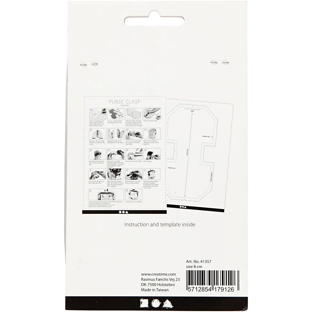 Silver Colour Metallic Square Purse Clasp Kit With Sewing Hole Craft Accessories